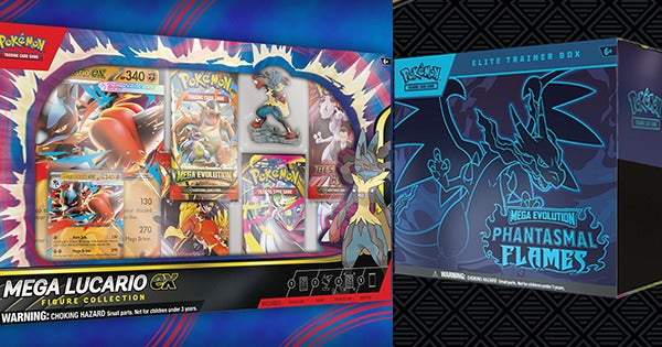 PHANTASMAL FLAMES POKEMON Elite Trainer Box and Mega Lucario ex Figure Box