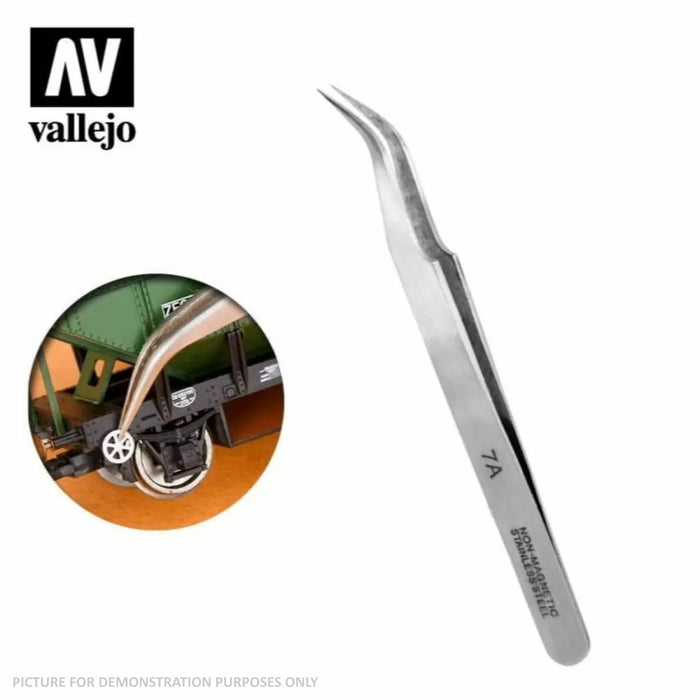 Vallejo Hobby Tools - Extra Fine Curved Tweezers (115 mm)