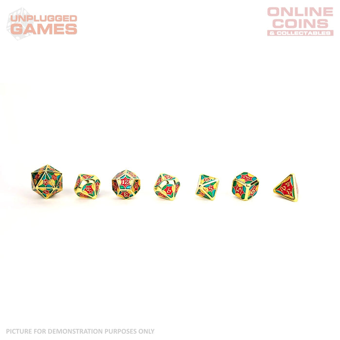 LPG Dice Set - Metal RPG Leadlight 4 Colour/Gold