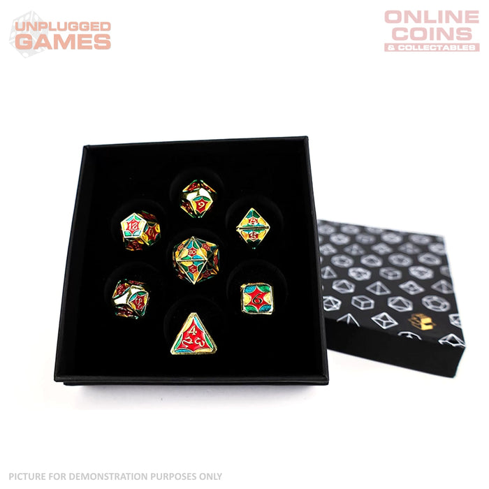 LPG Dice Set - Metal RPG Leadlight 4 Colour/Gold