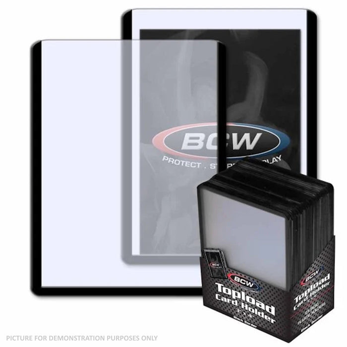 BCW BLACK Border Toploaders 3" X 4" - PACK OF 25