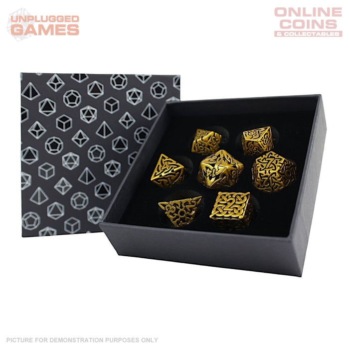 LPG Dice RPG Set Hollow Textures - Ancient Bronze