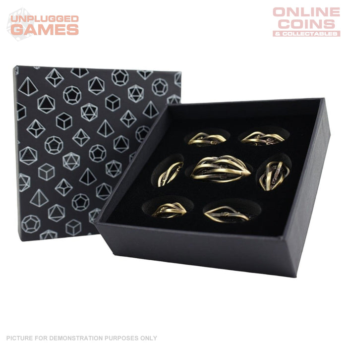 LPG Dice RPG Set Hollow Elliptic - Tarnished Gold