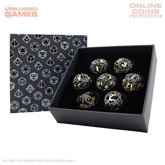 LPG Dice RPG Set Hollow Vines - Black and Gold