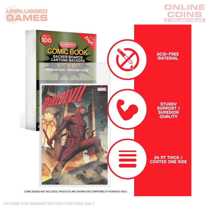 EVORETRO Regular Size Comic Boards (100ct) 10.5 x 6.9 inches
