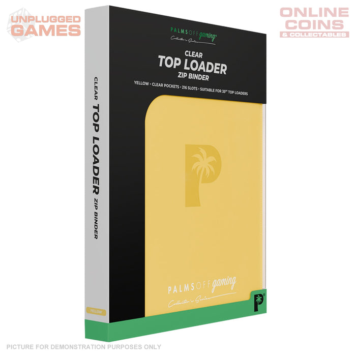 Palms Off Gaming Collector's Series Top Loader Zip Binder - 9 Pocket - YELLOW