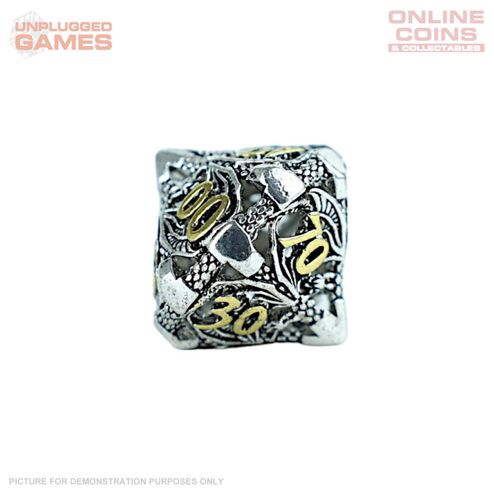 LPG Dice RPG Set Hollow Dragon - Chrome and Gold