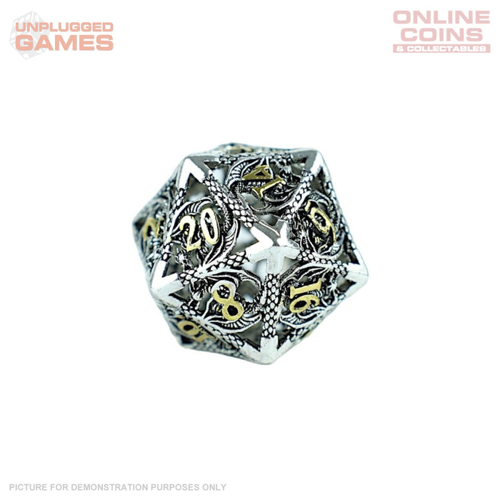 LPG Dice RPG Set Hollow Dragon - Chrome and Gold