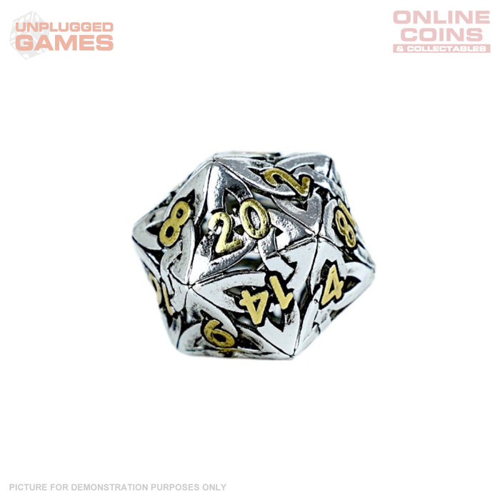 LPG Dice RPG Set Hollow Textures - Chrome and Gold