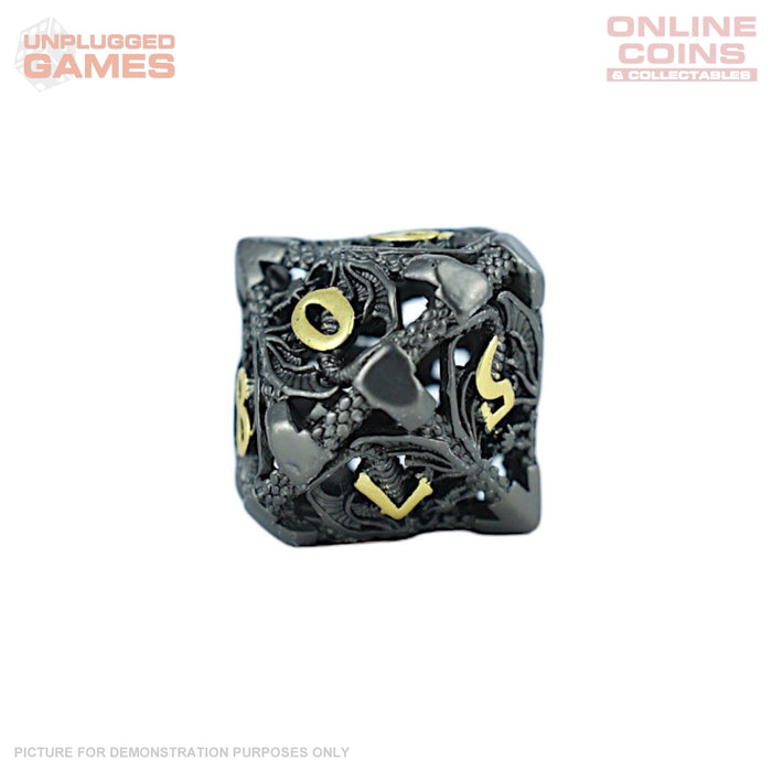 LPG Dice RPG Set Hollow Dragon - Black and Gold