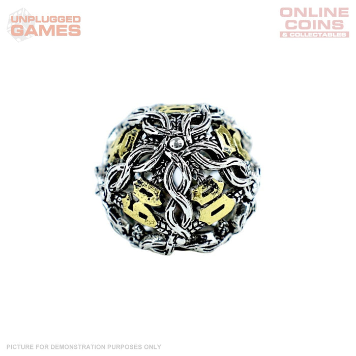 LPG Dice RPG Set Hollow Vines - Chrome and Gold