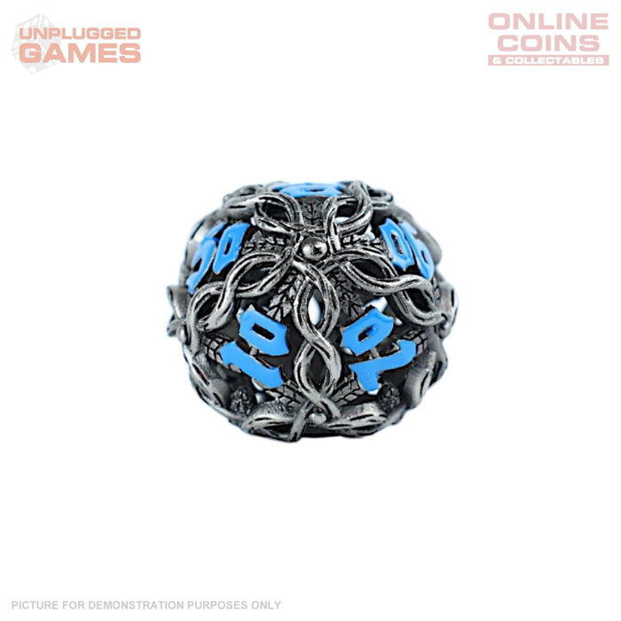 LPG Dice RPG Set Hollow Vines - Stainless and Blue