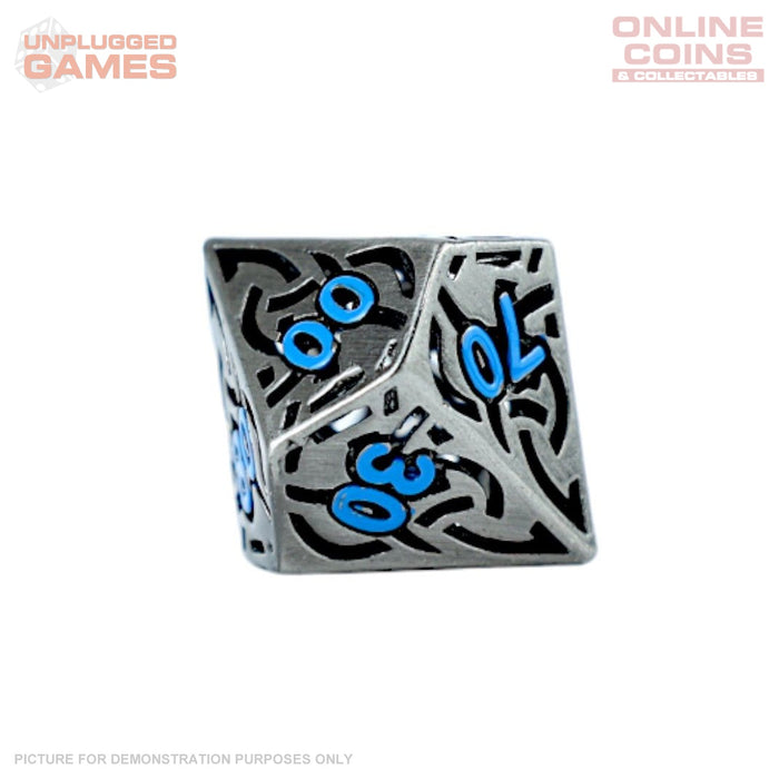 LPG Dice RPG Set Hollow Textures - Stainless and Blue