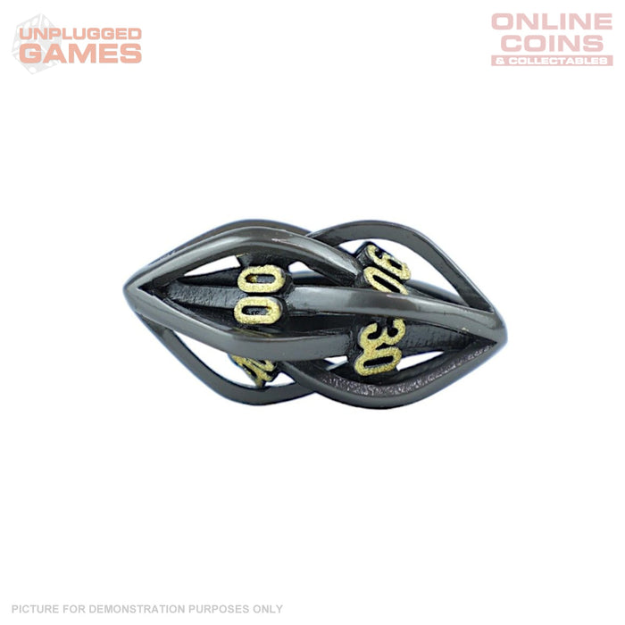 LPG Dice RPG Set Hollow Elliptic - Black and Gold