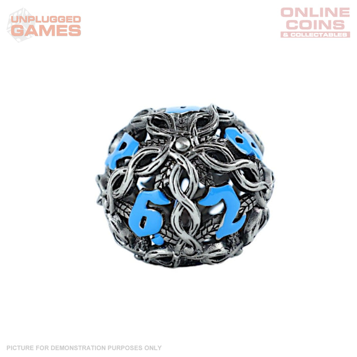 LPG Dice RPG Set Hollow Vines - Stainless and Blue