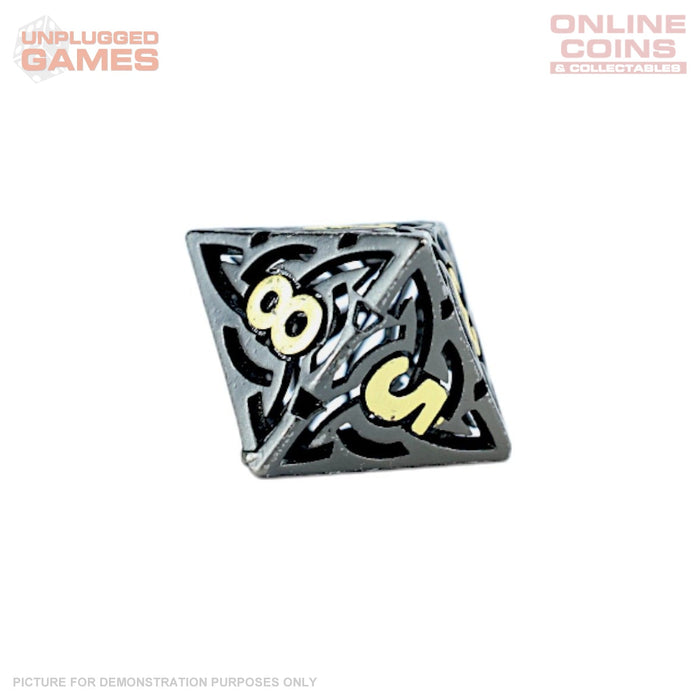 LPG Dice RPG Set Hollow Textures - Black and Gold