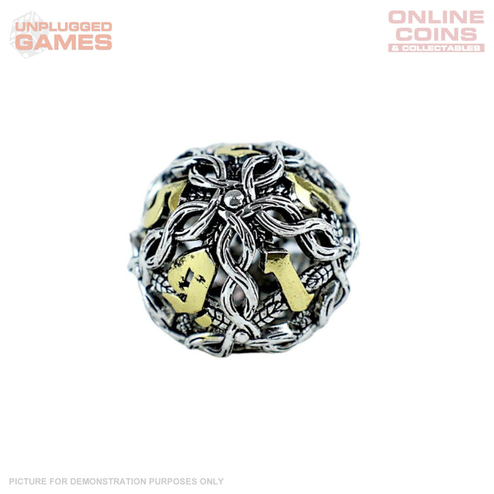 LPG Dice RPG Set Hollow Vines - Chrome and Gold