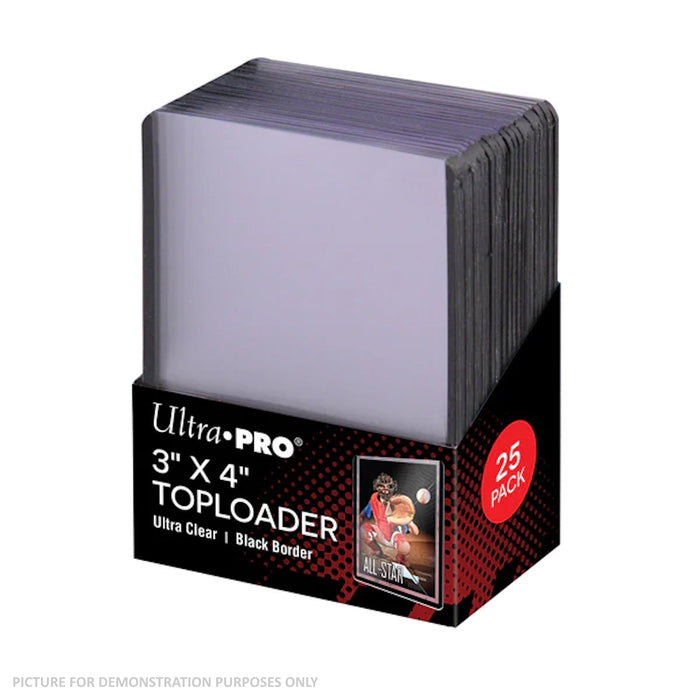 Ultra Pro BLACK Border Toploaders 3" X 4" - PACK OF 25