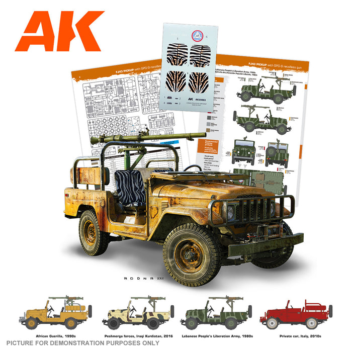 AK Interactive - 1/35 Scale Models - FJ43 PICKUP WITH SPG-9 RECOILLESS GUN