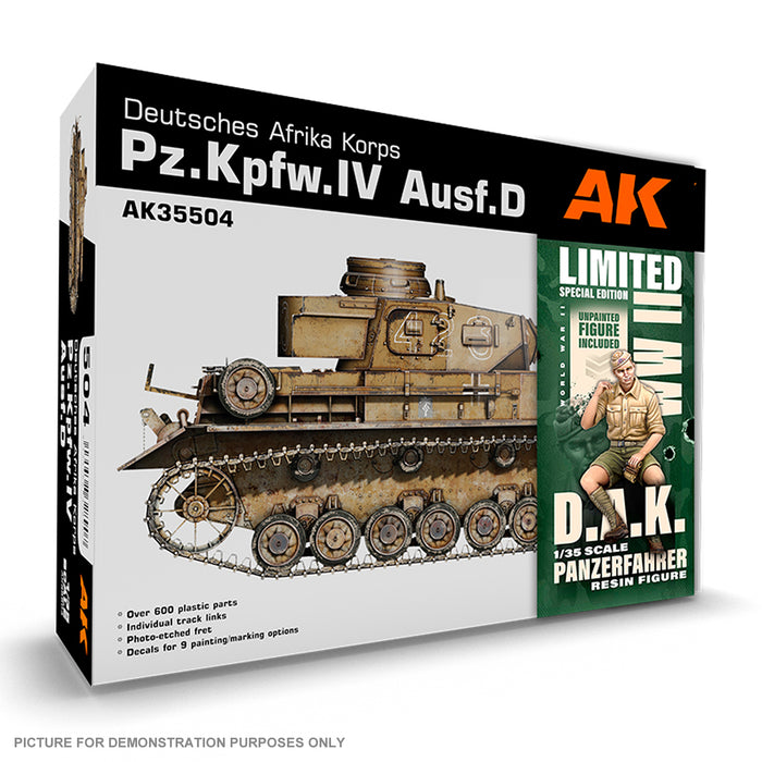 AK Interactive - 1/35 Scale Models - PZ.KPFW.IV AUSF.D AFRIKA KORPS + DAK PANZERFAHRER