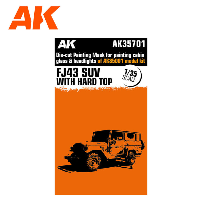 AK Interactive - 1/35 Scale Models - Fj43 DIE-CUT PAINTING MASK FOR PAINTING CABIN GLASS & HEADLIGHTS OF AK35001 MODEL KIT