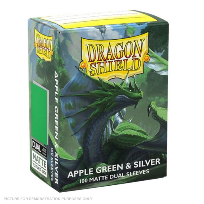 Dragon Shield Sleeves - Matte Dual - Apple Green & Silver