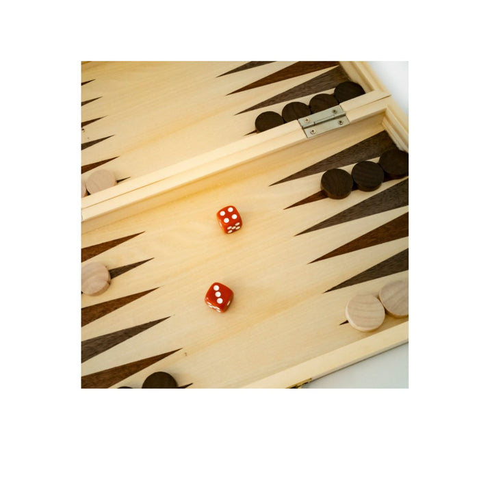 Wooden Folding Chess Checkers Backgammon Set 35cm