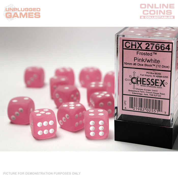 CHX 27664 Frosted 16mm d6 Pink/White Block (12)