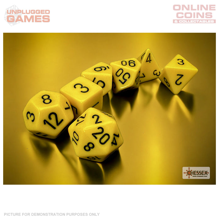 Chessex D7-Die Set Opaque Polyhedral Yellow/black 7-Die Set