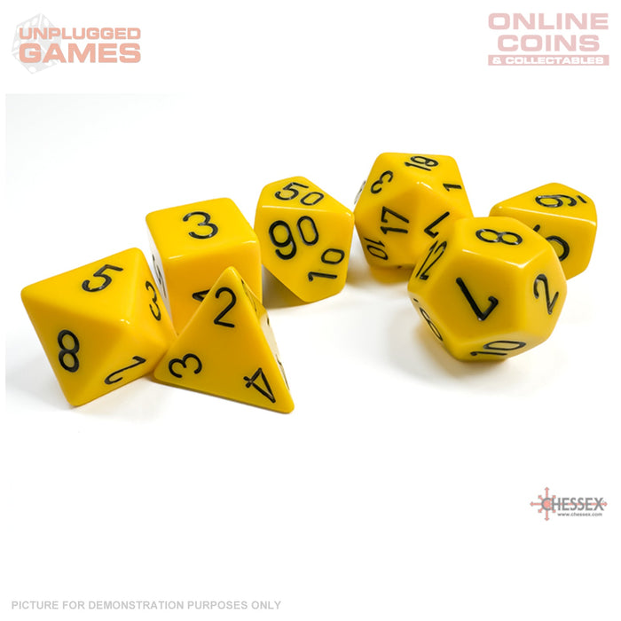 Chessex D7-Die Set Opaque Polyhedral Yellow/black 7-Die Set