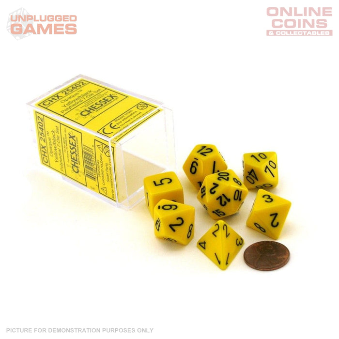 Chessex D7-Die Set Opaque Polyhedral Yellow/black 7-Die Set