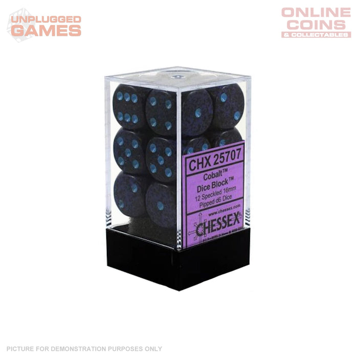 Chessex D6 Speckled 16mm d6 Cobalt Dice Block (12 dice)