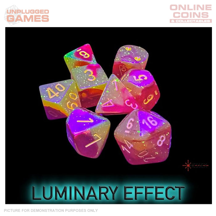 Chessex Gemini Gellow-Red/yellow Polyhedral Luminary 7-Dice Set (with bonus die)