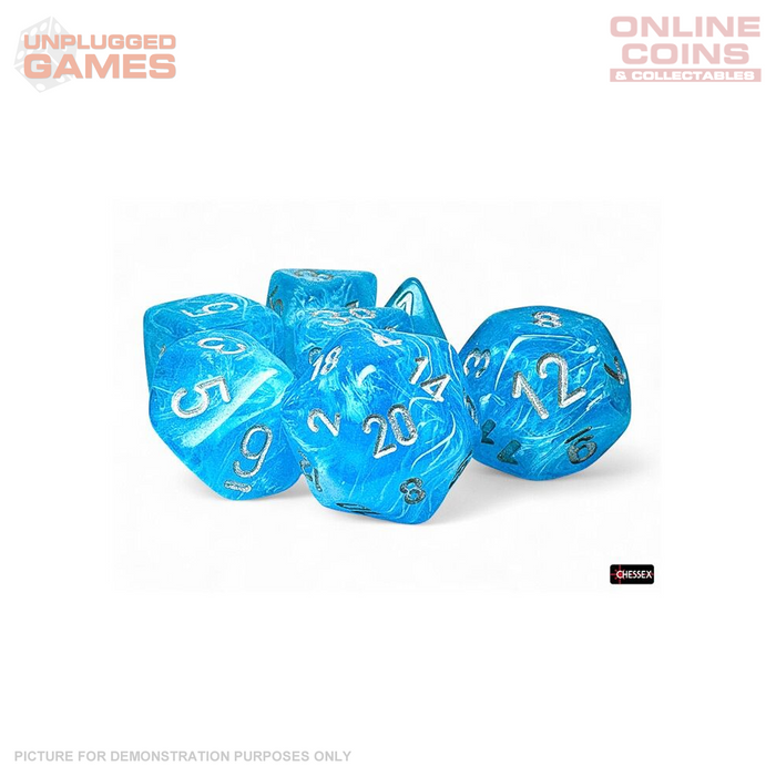 Chessex - Luminary Mega-hedral Sky Silver Luminary 7-Die Set
