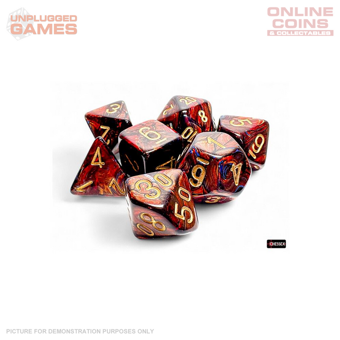 Chessex - Scarab Mega-hedral Blue Blood Gold 7-Die Set