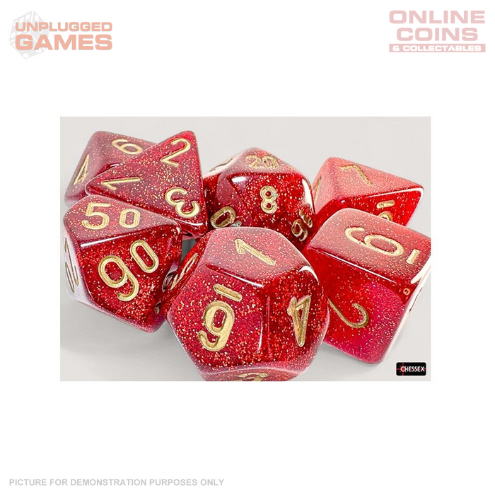 Chessex - Glitter Mega-hedral Ruby Gold 7-Die Set
