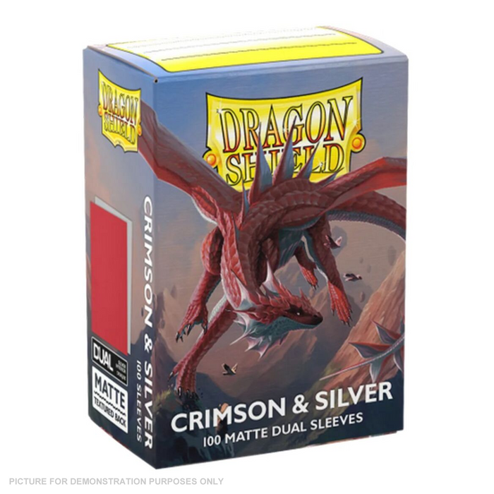 Dragon Shield Sleeves - Matte Dual - Crimson & Silver