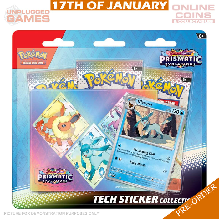 POKÉMON TCG - Scarlet & Violet - 8.5 Prismatic Evolutions - Tech Sticker Collection - Glaceon - PRE ORDER