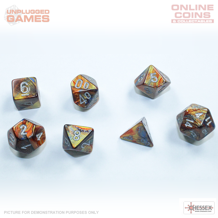 CHESSEX Lustrous® Mini-hedral™ Gold/silver 7-Die set