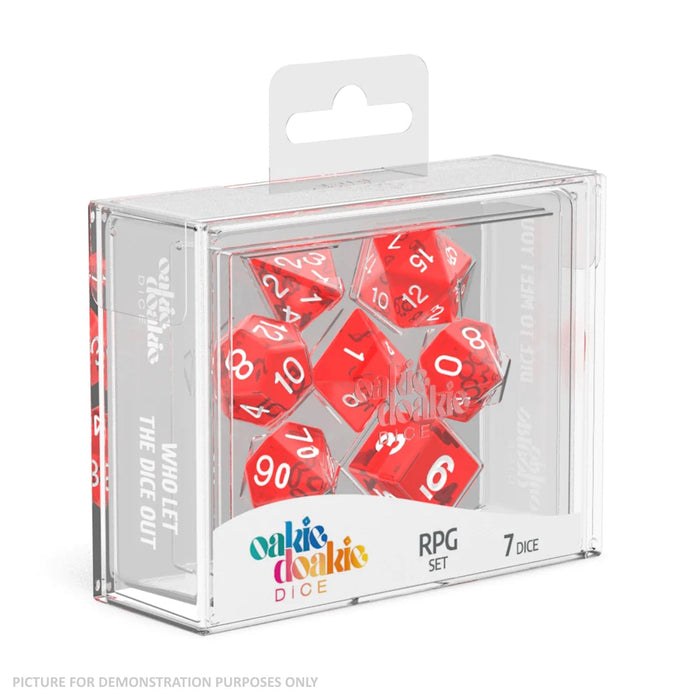 Oakie Doakie RPG Dice Set (7) - TRANSLUCENT RED