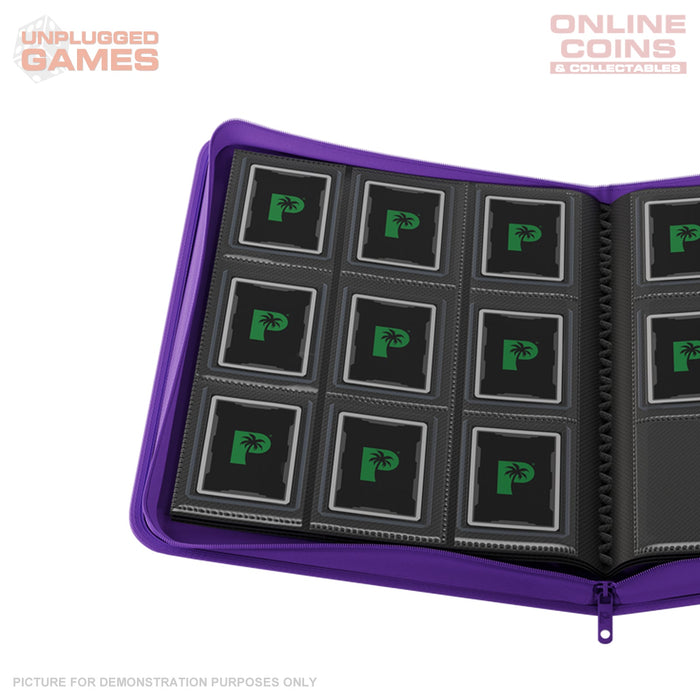 Palms Off Gaming Collector's Series Top Loader Zip Binder - 9 Pocket - PURPLE