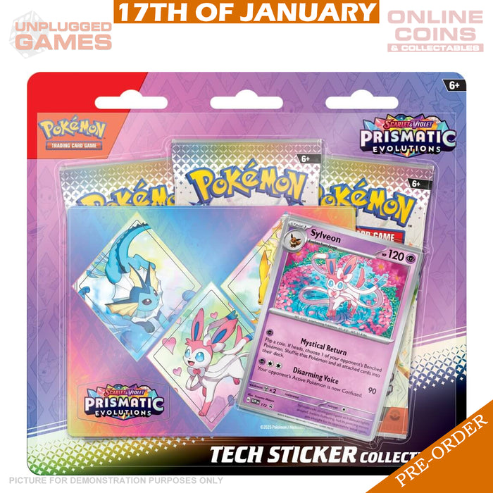 POKÉMON TCG - Scarlet & Violet - 8.5 Prismatic Evolutions - Tech Sticker Collection - Sylveon - PRE ORDER