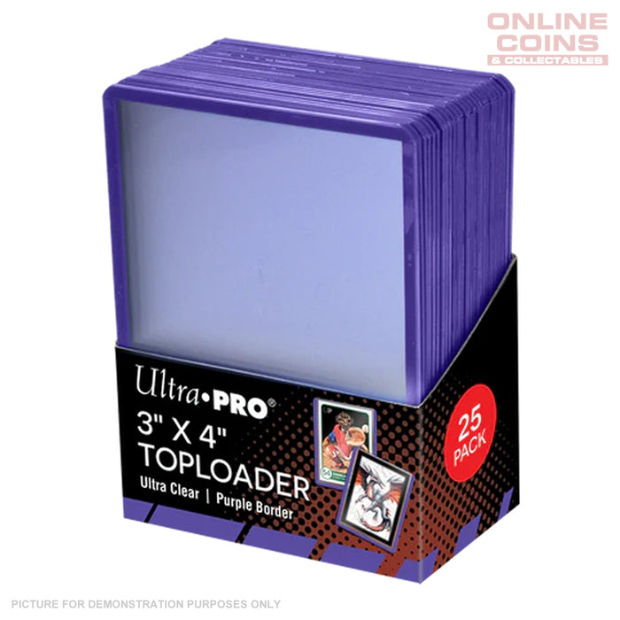 Ultra Pro PURPLE Border Toploaders 3" X 4" - PACK OF 25