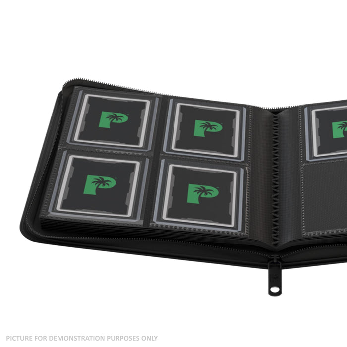 Palms Off Gaming Collector's Series Top Loader Zip Binder - 4 Pocket - Black