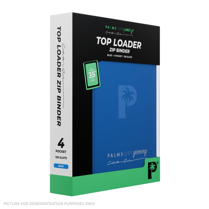 Palms Off Gaming Collector's Series Top Loader Zip Binder - 4 Pocket - Blue