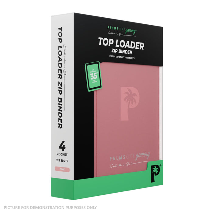 Palms Off Gaming Collector's Series Top Loader Zip Binder - 4 Pocket - Pink