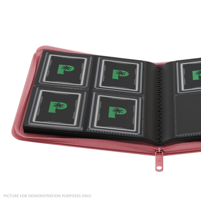 Palms Off Gaming Collector's Series Top Loader Zip Binder - 4 Pocket - Pink