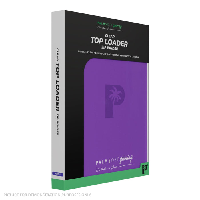 Palms Off Gaming Collector's Series Top Loader Zip Binder - 9 Pocket - PURPLE