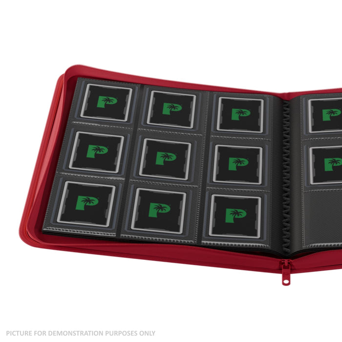 Palms Off Gaming Collector's Series Top Loader Zip Binder - 9 Pocket - Red