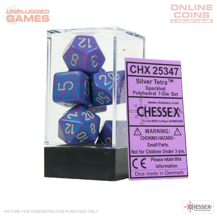 CHESSEX Speckled Polyhedral Silver Tetra 7-Die Set